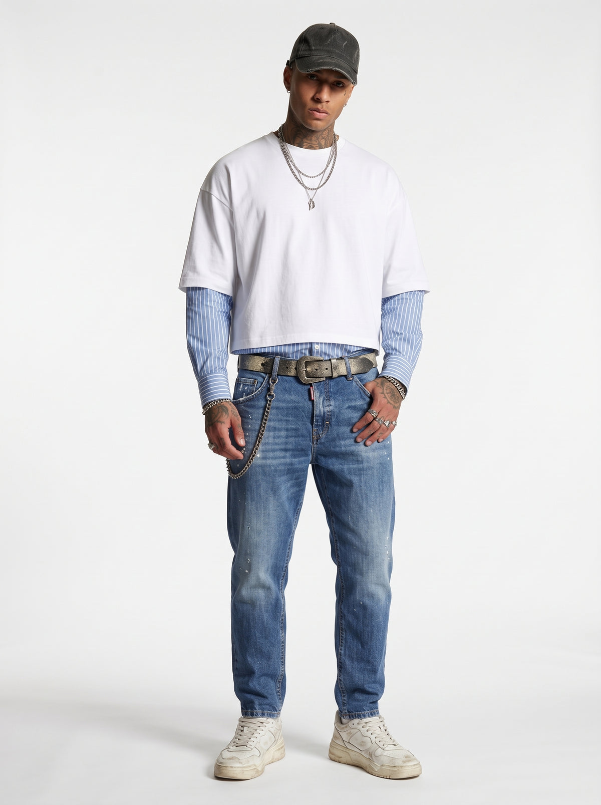 T-SHIRT NEW JOB BRAND LONG SLEEVE MANICA CAMICIA ART CAM