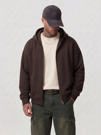 FELPA NEW JOB BRAND CON CAPPUCCIO ZIP OVER BOXY FIT ART GB28