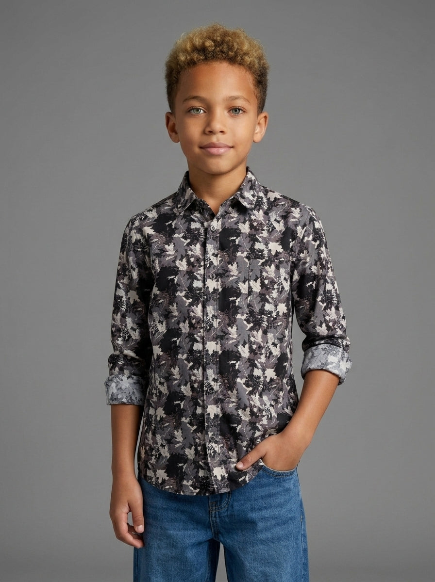 CAMICIA BERNA KIDS FANTASIA FOGLIE ART 22573 2