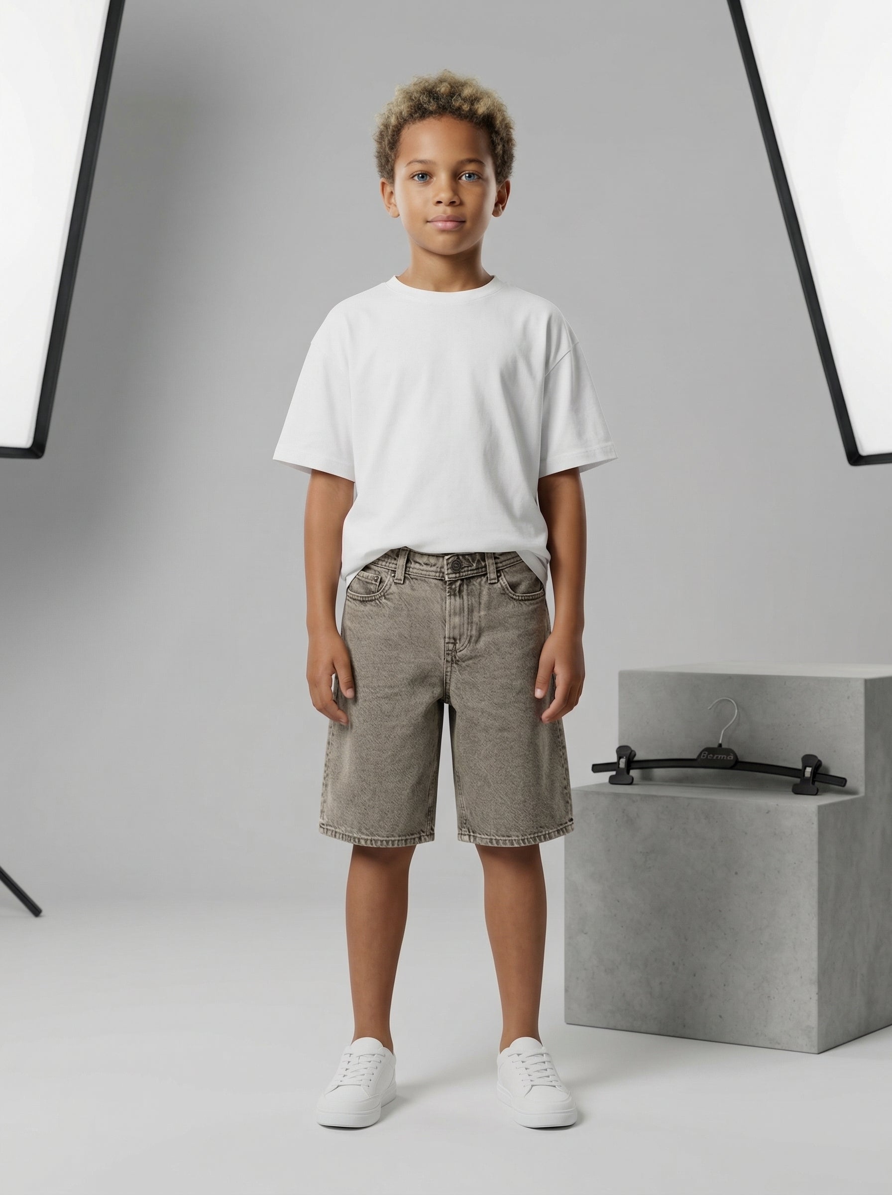 BERMUDA JACK & JONES BAMBINO BAGGY FIT GREY JJIALEX  ART  12289329
