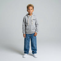 FELPA ZIP OVER BAMBINO CON CAPPUCCIO BASICA LOGO - HAMEN - ART. LOGO.H