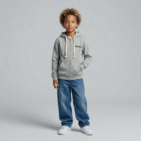 FELPA ZIP OVER BAMBINO CON CAPPUCCIO BASICA LOGO - HAMEN - ART. LOGO.H