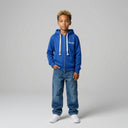 FELPA ZIP OVER BAMBINO CON CAPPUCCIO BASICA LOGO - HAMEN - ART. LOGO.H