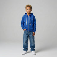 FELPA ZIP OVER BAMBINO CON CAPPUCCIO BASICA LOGO - HAMEN - ART. LOGO.H