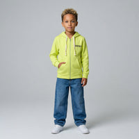 FELPA ZIP OVER BAMBINO CON CAPPUCCIO BASICA LOGO - HAMEN - ART. LOGO.H