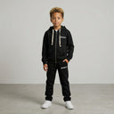 FELPA ZIP OVER BAMBINO CON CAPPUCCIO BASICA LOGO - HAMEN - ART. LOGO.H