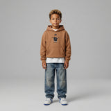 FELPA OVER BAMBINO CON CAPPUCCIO BOXY FIT OVER -  ORSO  PIU' COLORI - HAMEN