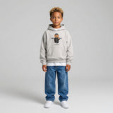 FELPA OVER BAMBINO CON CAPPUCCIO BOXY FIT OVER -  ORSO  PIU' COLORI - HAMEN