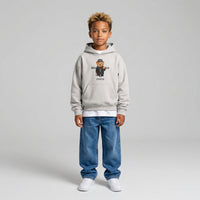 FELPA OVER BAMBINO CON CAPPUCCIO BOXY FIT OVER -  ORSO  PIU' COLORI - HAMEN