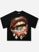 T-SHIRT NOISSEY  BLACK BOXYFIT OVERSIZE ART BOCCA POKER