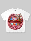 T-SHIRT NOISSEY WHITE BOXYFIT OVERSIZE ART BOCCA LIP BANKNOTE