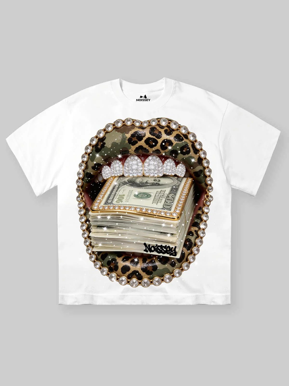 T-SHIRT NOISSEY OVERSIZE BIANCA ART BOCCA LEOPARD