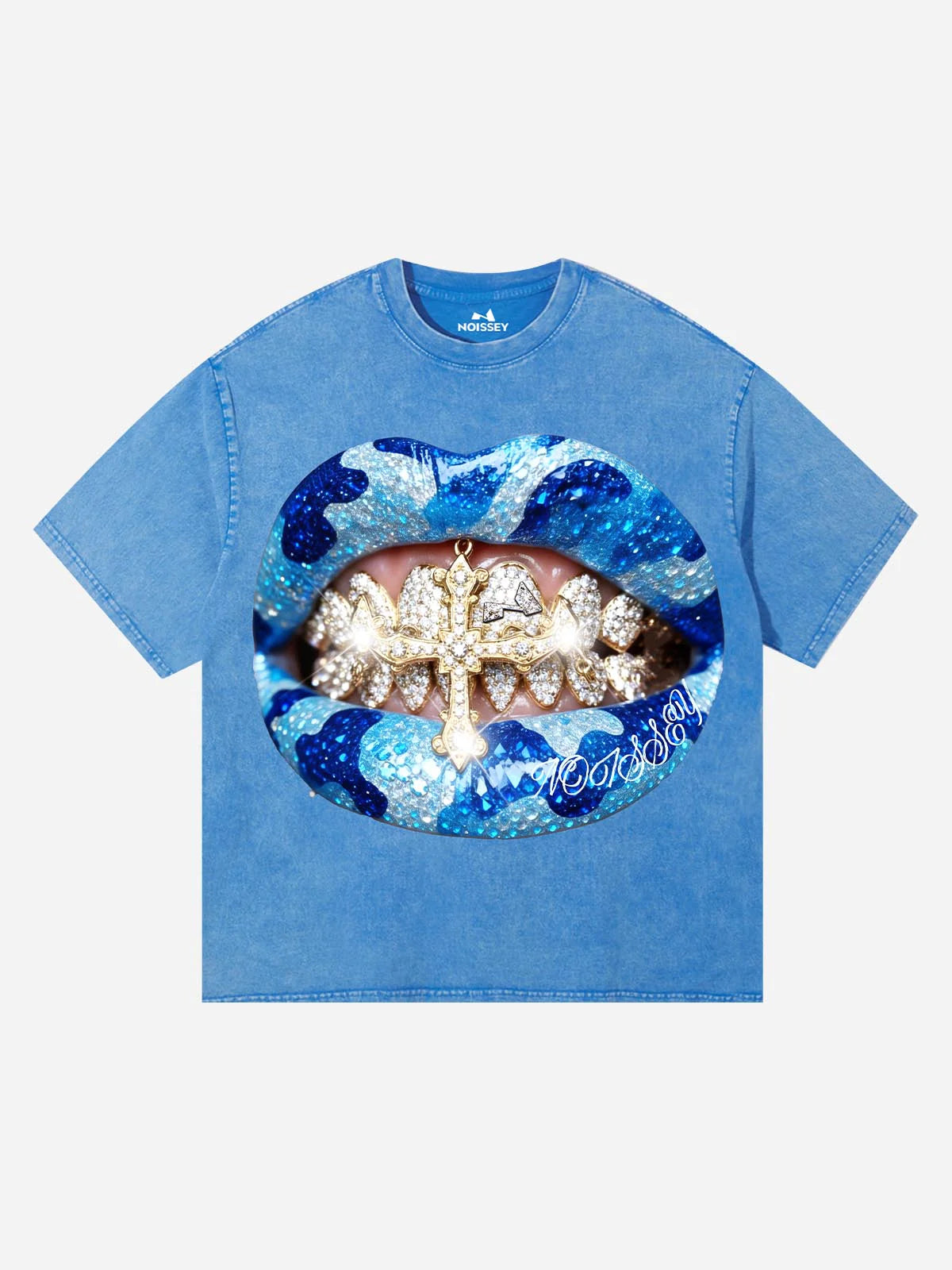 T-SHIRT NOISSEY OVERSIZE  ICY BLUE ART BOCCA DIAMON CAMO PRINT