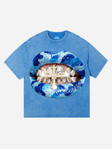 T-SHIRT NOISSEY OVERSIZE  ICY BLUE ART BOCCA DIAMON CAMO PRINT