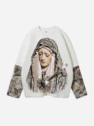 T-SHIRT MANICA LUNGA MADONNA & CAMO   - NOISSEY