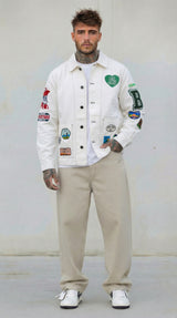 GIUBBINO GIACCA UOMO BERNA BIANCO CON PATCH - ART. 261227-30