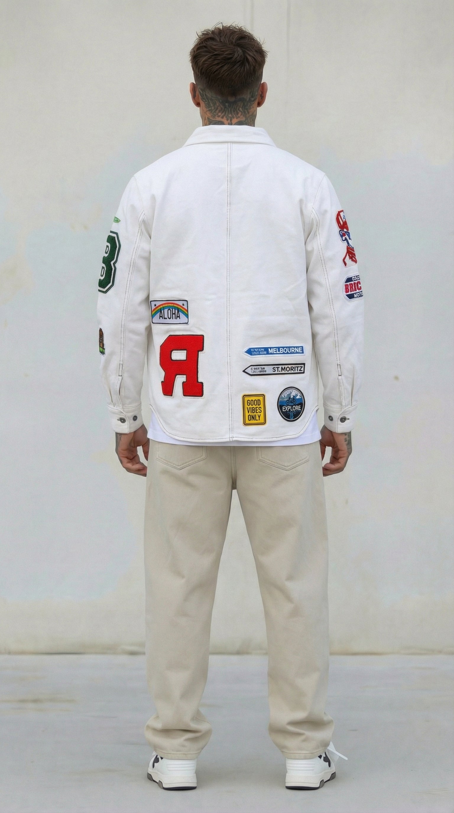 GIUBBINO GIACCA UOMO BERNA BIANCO CON PATCH - ART. 261227-30