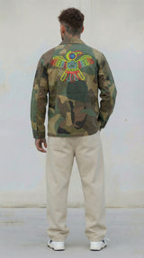 GIUBBINO OVERSHIRT UOMO BERNA CAMOU  RICAMI AZTECHI - ART. 26128430