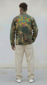 GIUBBINO OVERSHIRT UOMO BERNA CAMOU  RICAMI AZTECHI - ART. 26128430