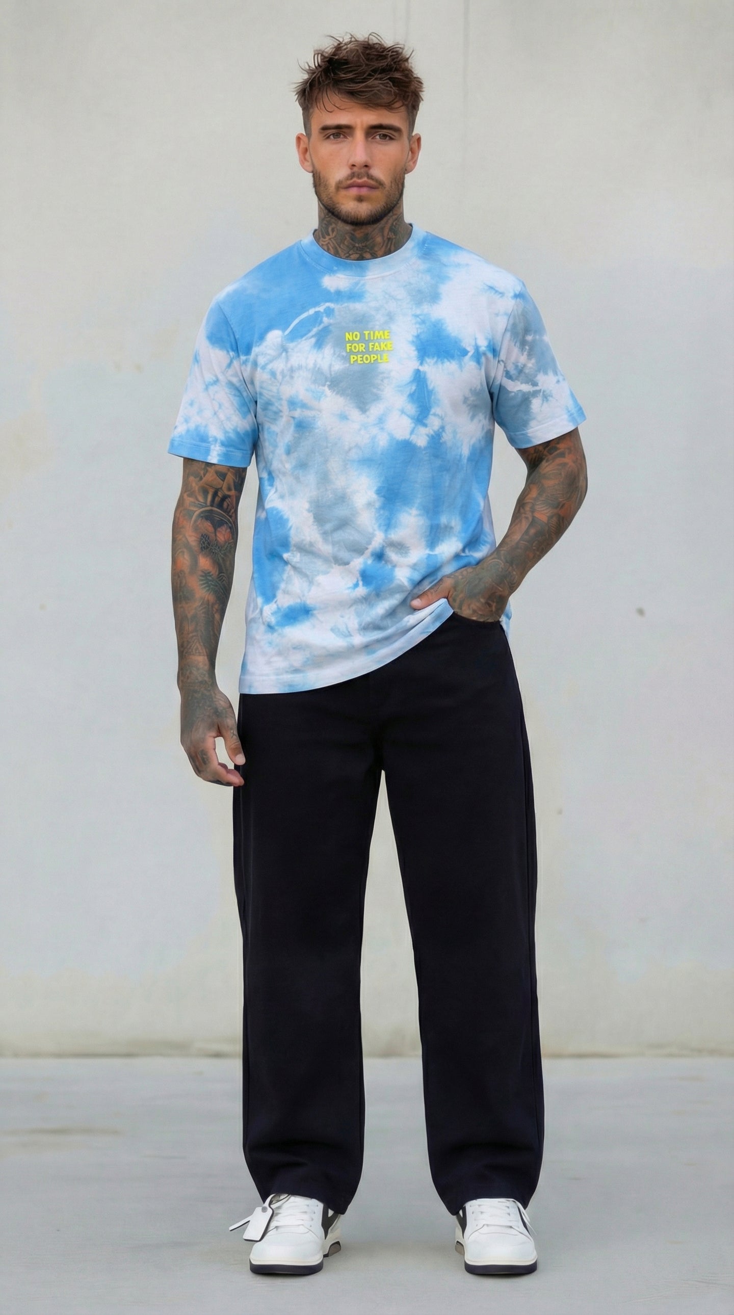 T-SHIRT UOMO TIE DYE CELESTE - BERNA - ART. 261063 - 89
