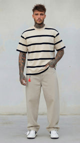 T-SHIRT UOMO  BOXY FIT RIGHE  - BERNA - ART. 261246 -30