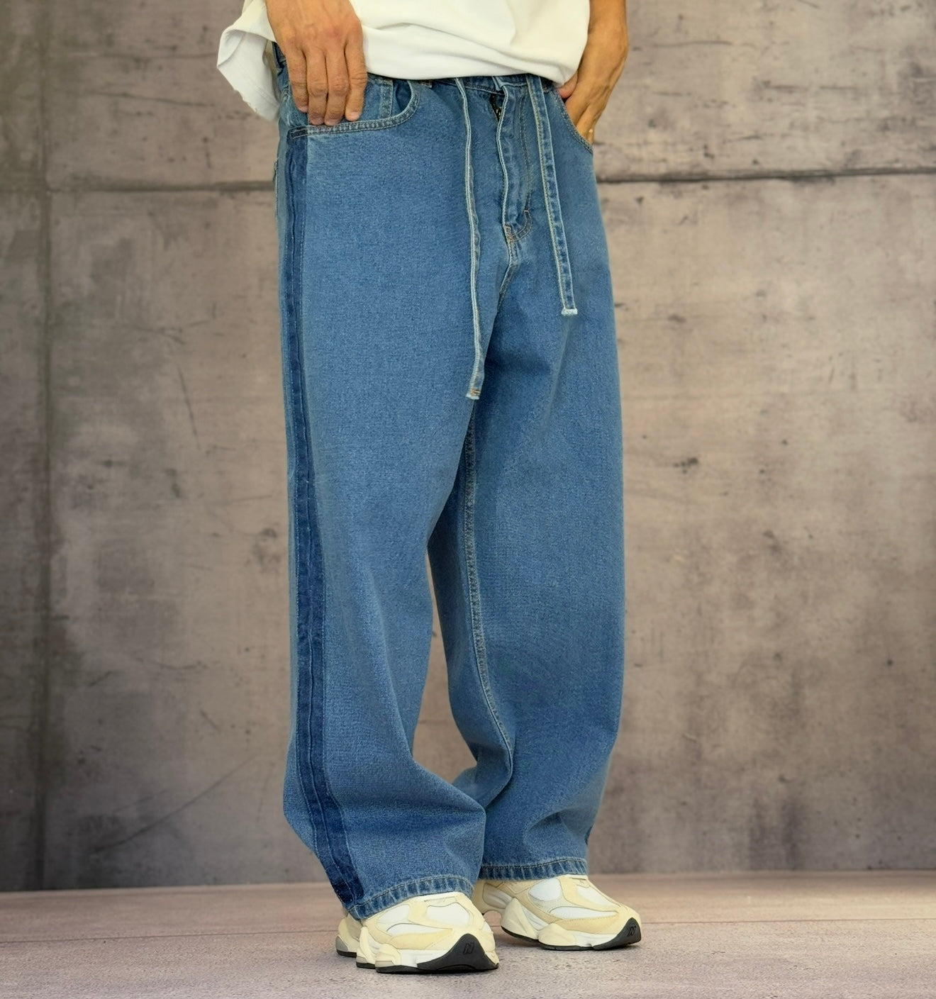 JEANS CON COULISSE - NEW JOB BRAND - ART. RELAXED BUGGY - COL. BLU DENIM