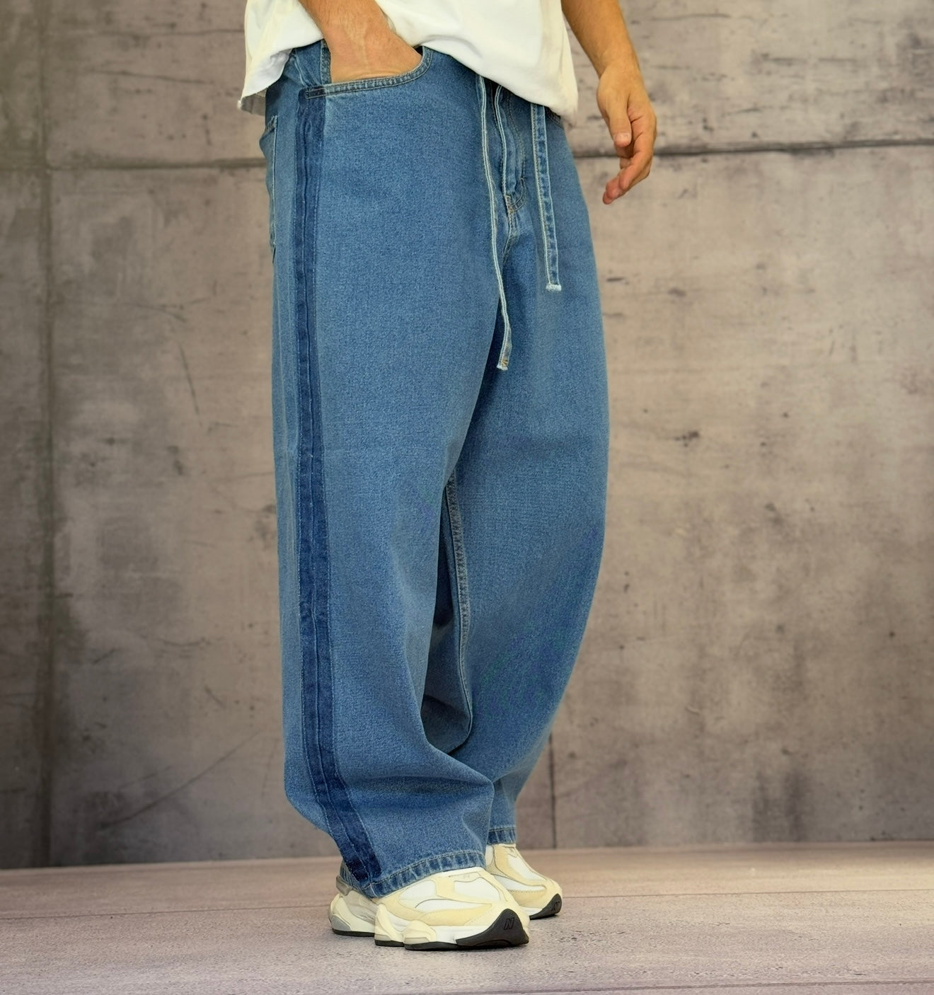 JEANS CON COULISSE - NEW JOB BRAND - ART. RELAXED BUGGY - COL. BLU DENIM