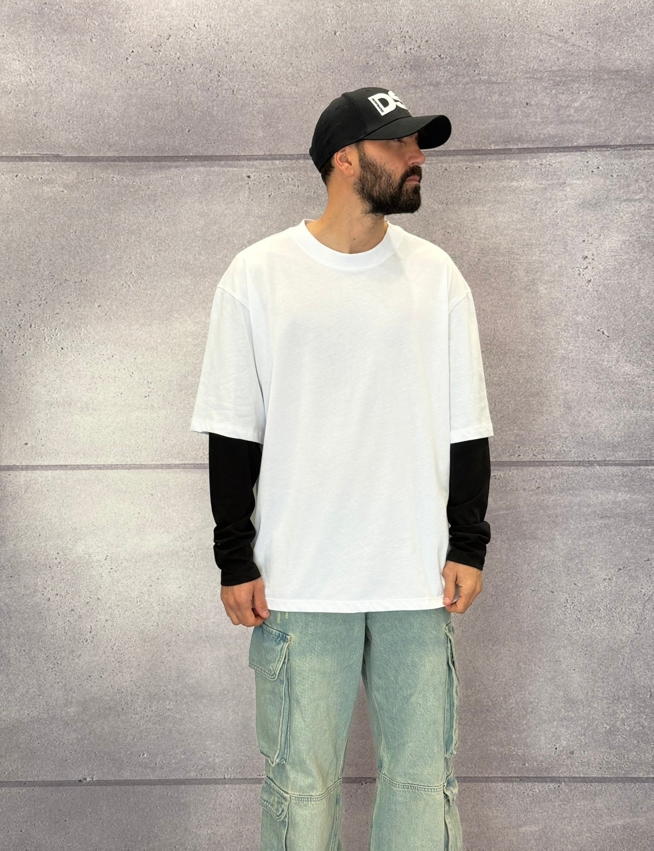 T-SHIRT OVERSIZE MANICA LUNGA - NEW JOB BRAND - ART. TSMAX - COMB