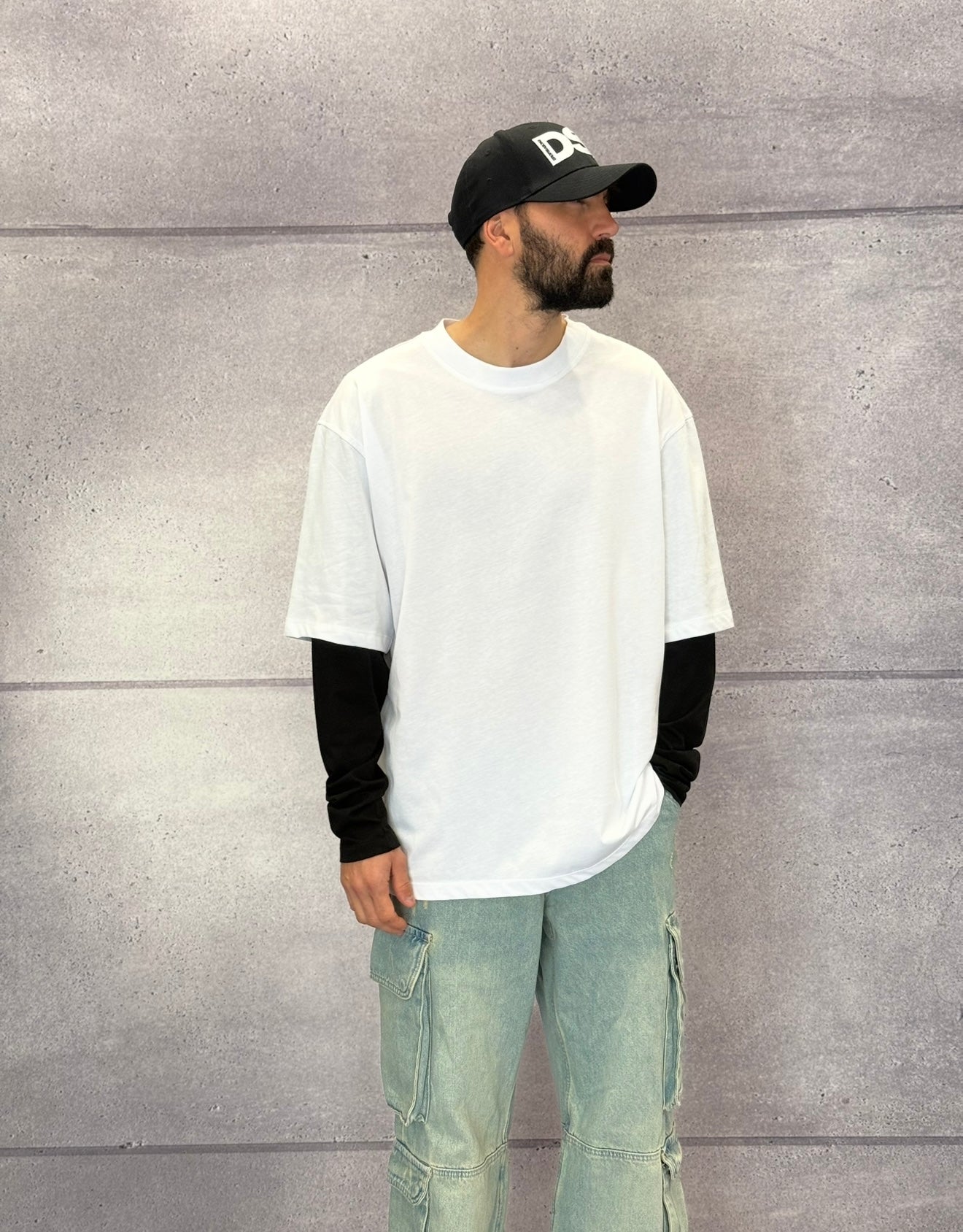 T-SHIRT OVERSIZE MANICA LUNGA - NEW JOB BRAND - ART. TSMAX - COMB
