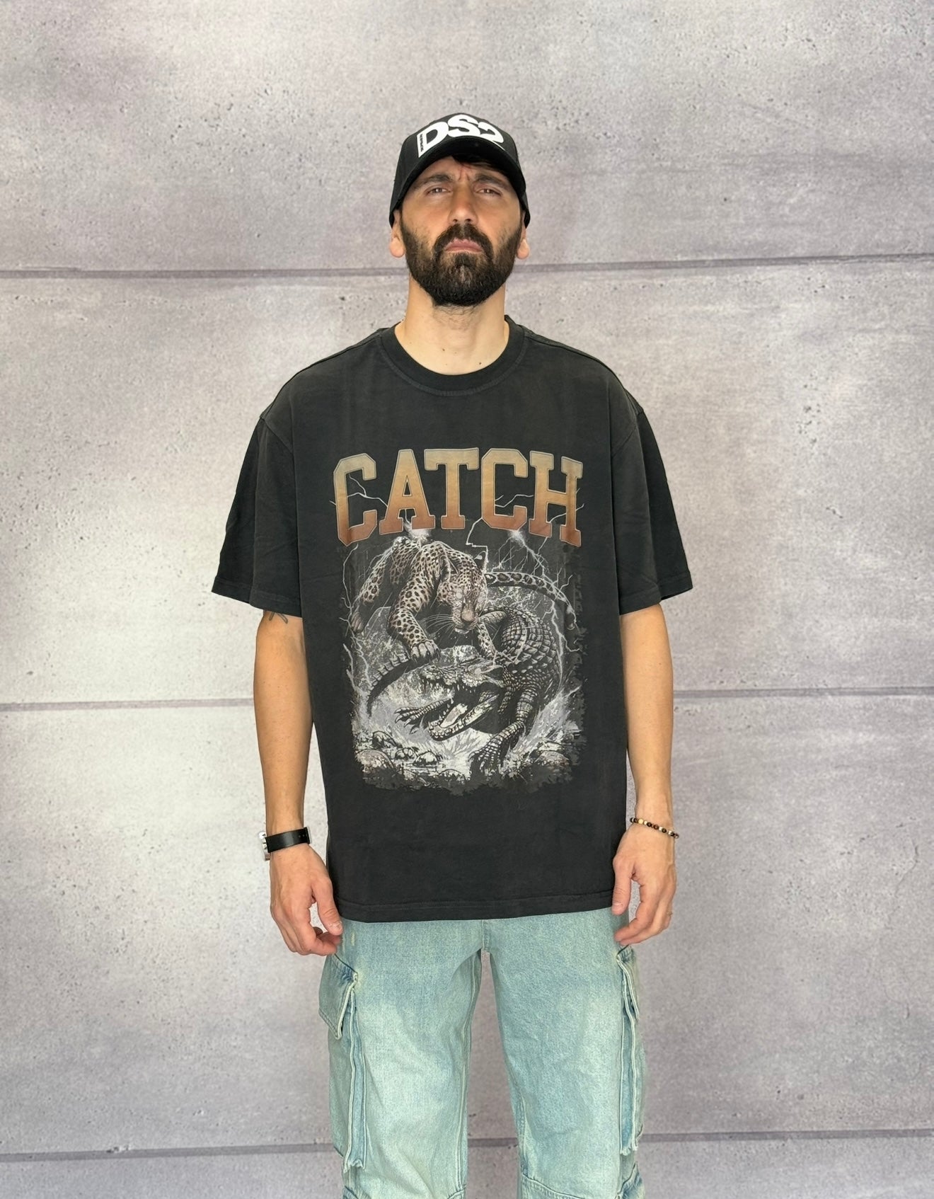 T-SHIRT OVER CON STAMPA - CATCH - ART. 25CY - 052