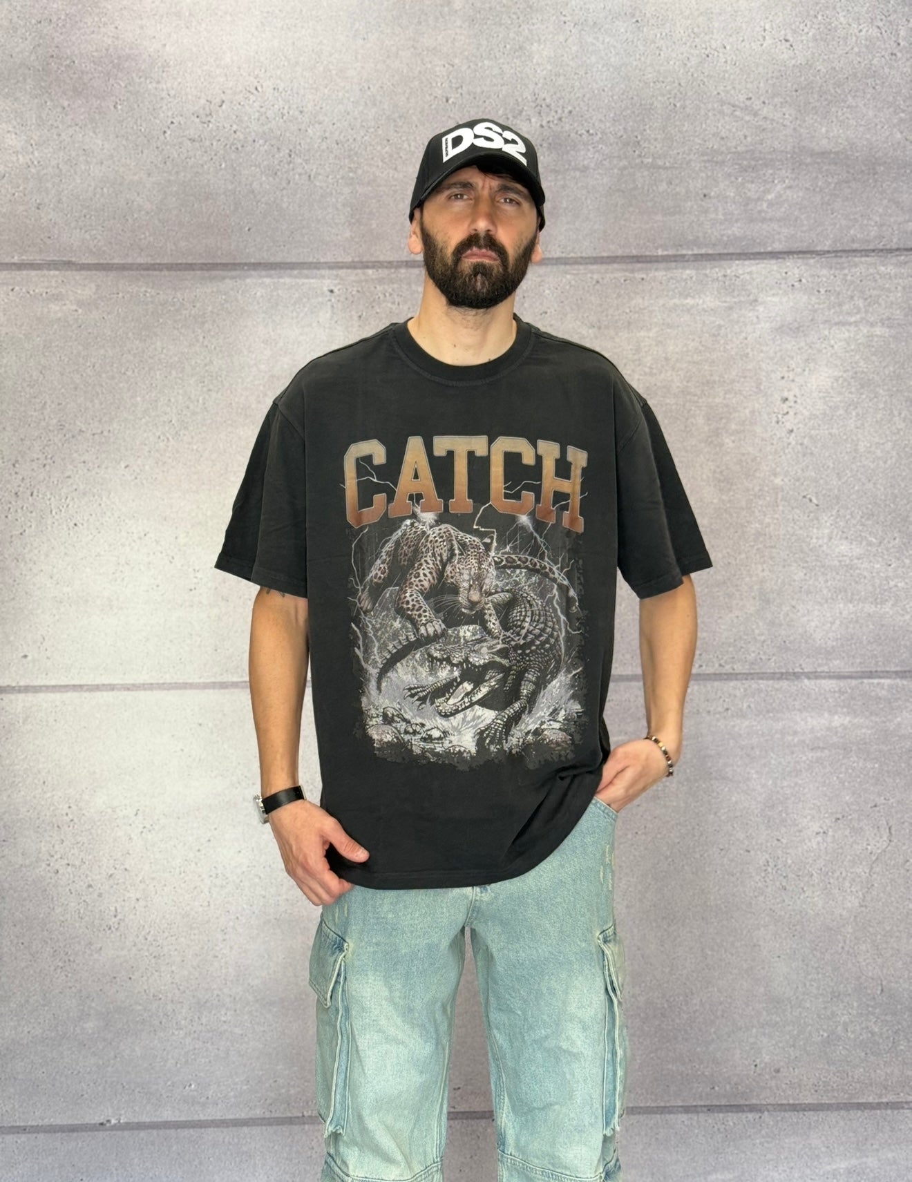 T-SHIRT OVER CON STAMPA - CATCH - ART. 25CY - 052