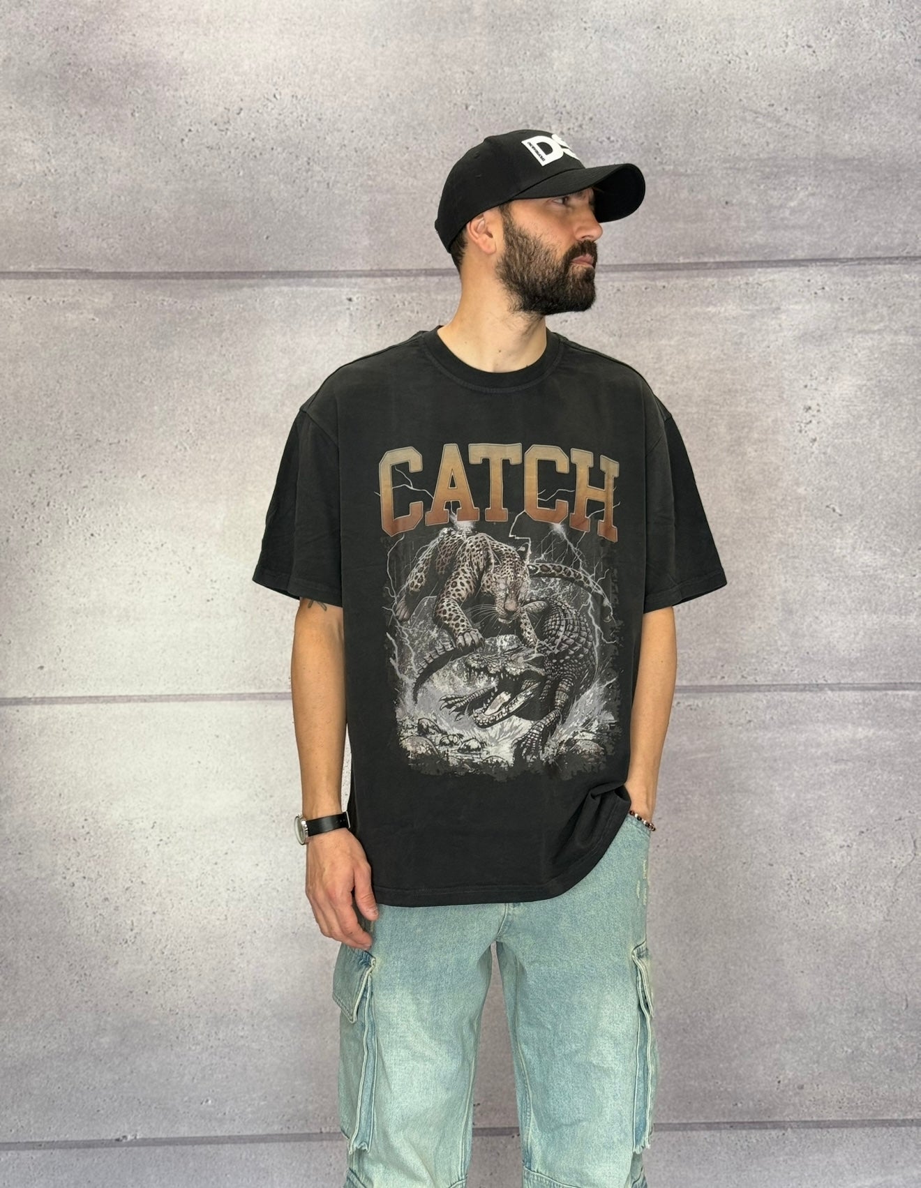 T-SHIRT OVER CON STAMPA - CATCH - ART. 25CY - 052