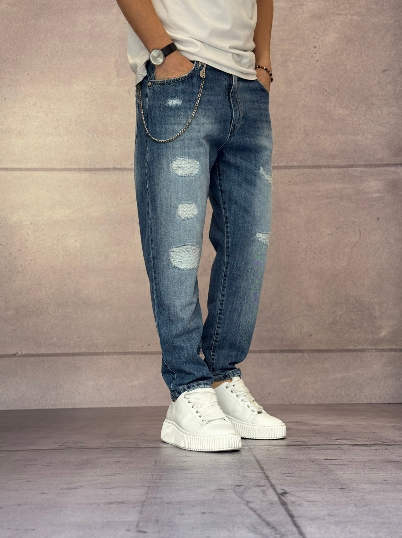 JEANS CON ROTTURE - BERNA - ART. 25104730 - COL. DENIM