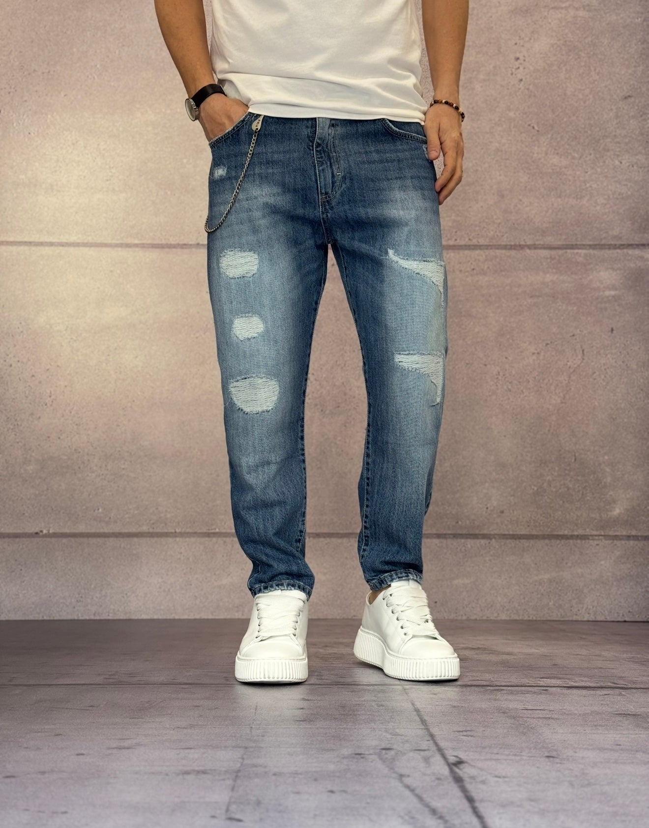 JEANS CON ROTTURE - BERNA - ART. 25104730 - COL. DENIM