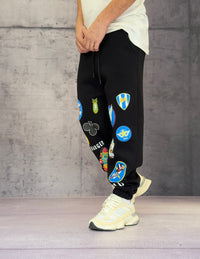 PANTALONE IN  FELPA TUTA POLICOTONE GARZATA STAMPE - BERNA - ART. 252025