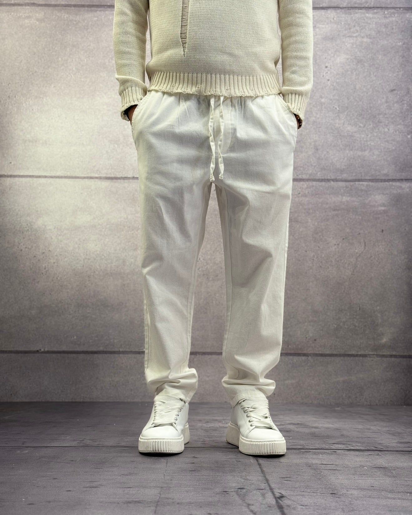 PANTALONE ELASTICO IN VITA MISTO LINO - ONLY&SONS - ART. 22024966