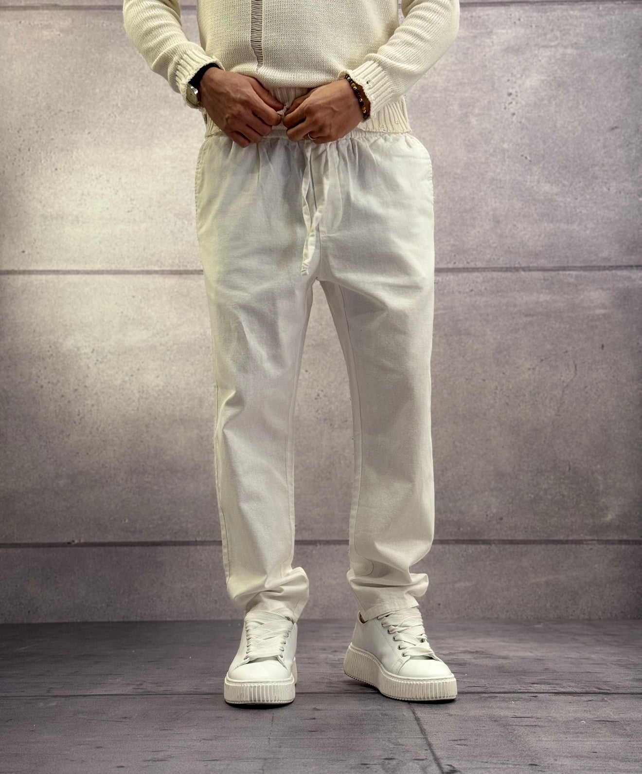 PANTALONE ELASTICO IN VITA MISTO LINO - ONLY&SONS - ART. 22024966