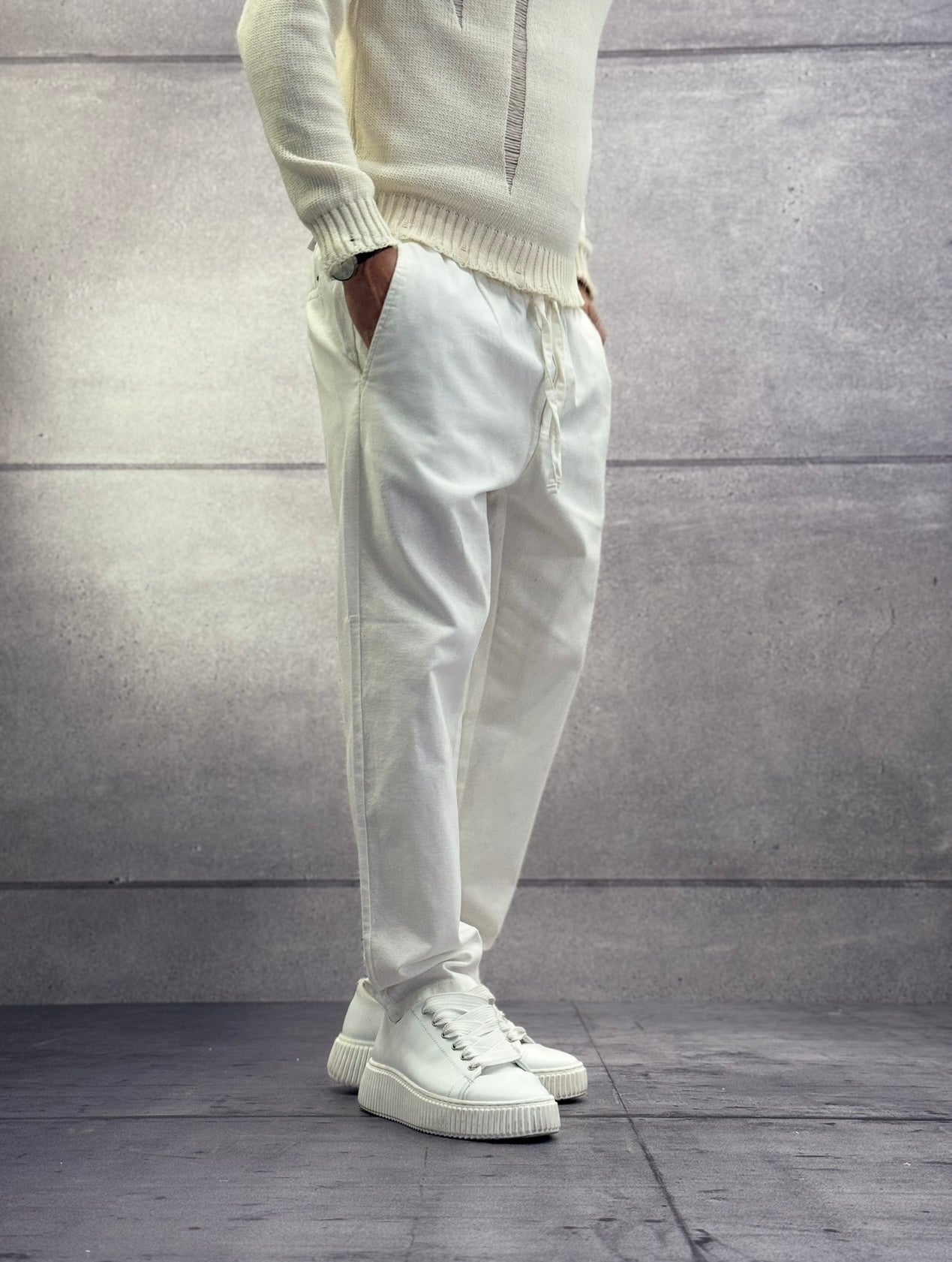 PANTALONE ELASTICO IN VITA MISTO LINO - ONLY&SONS - ART. 22024966