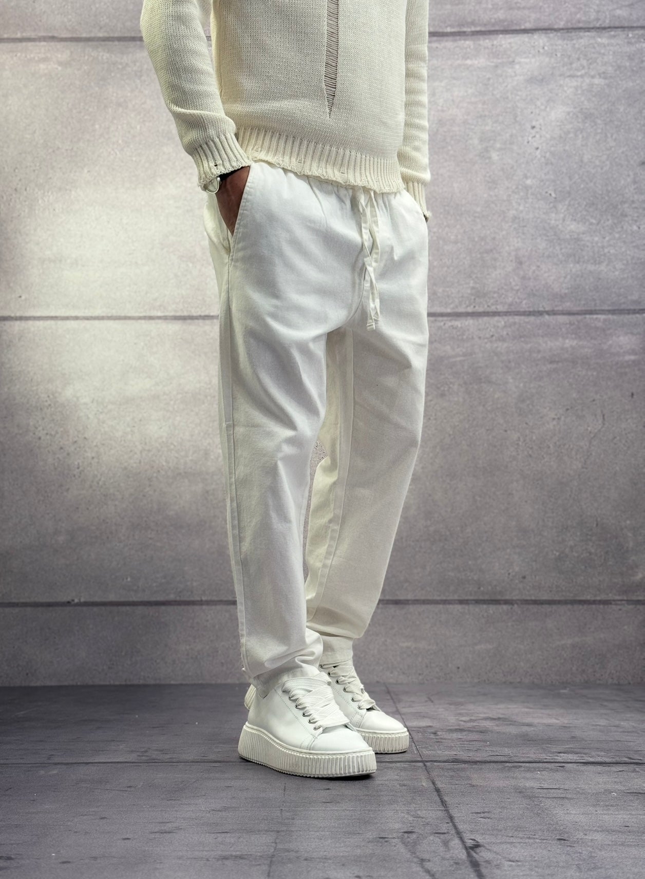 PANTALONE ELASTICO IN VITA MISTO LINO - ONLY&SONS - ART. 22024966