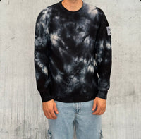 MAGLIA GIROCOLLO TINTO MACCHIE TIE DYE - BERNA - *ART. 2432021 - COL. NERO