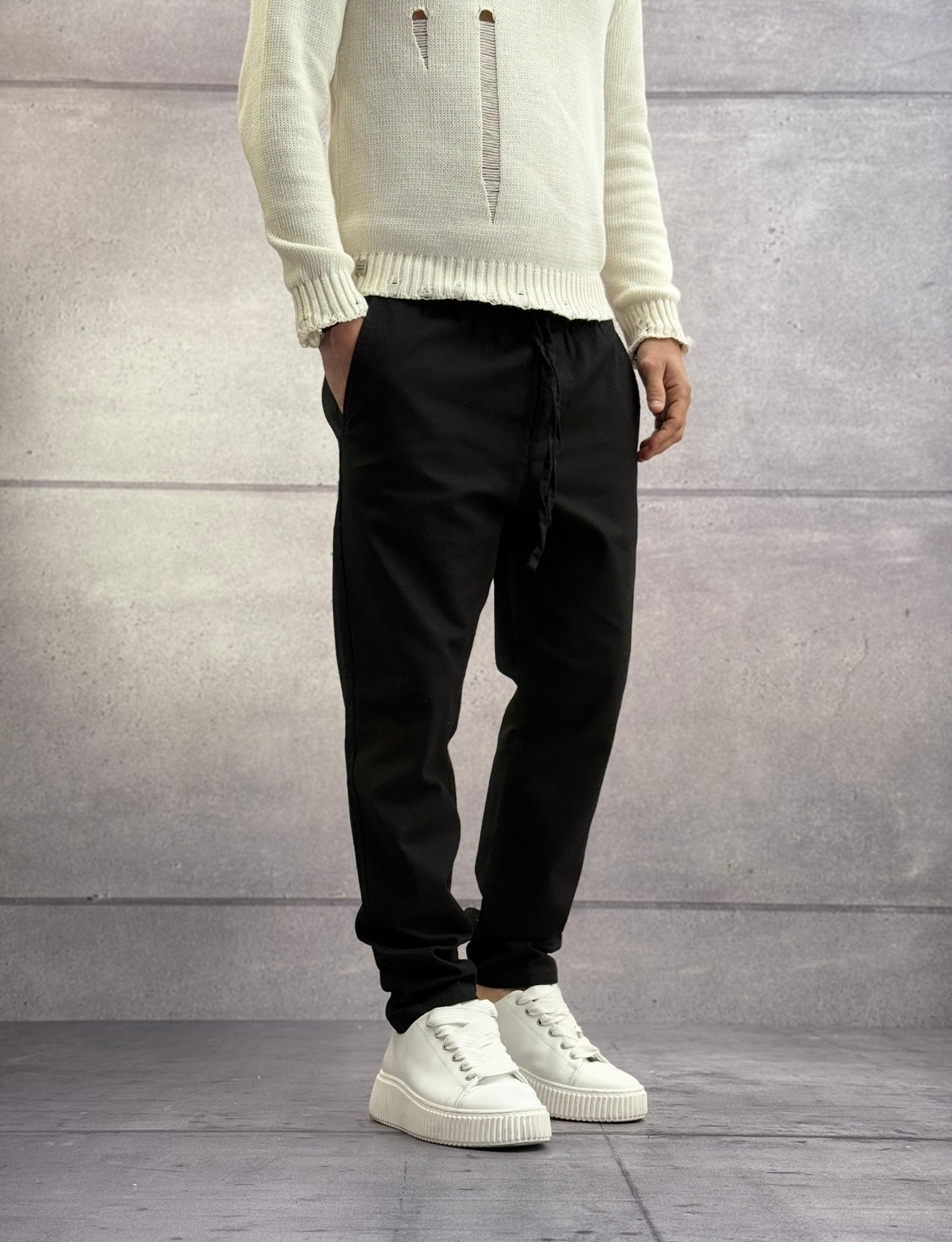 PANTALONE ELASTICO IN VITA MISTO LINO - ONLY&SONS - ART. 22024966