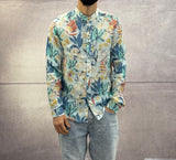 CAMICIA COREANA FANTASIA FLOREALE IN LINO - BERNA - ART. 25125430