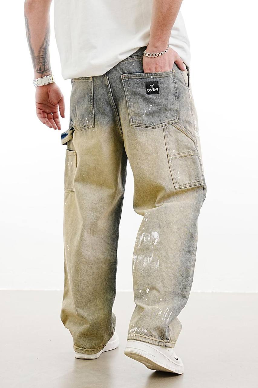 JEANS OVER SCHIZZI - 2Y PREMIUM - ART. B9875 - COL . DENIM SABBIA