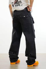 JEANS CARGO TASCONE  - 2Y PREMIUM - ART. ES3191 - COL . NERO DENIM