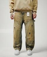 JEANS OVER SCHIZZI - 2Y PREMIUM - ART. B9875 - COL . DENIM SABBIA