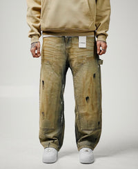 JEANS OVER SCHIZZI - 2Y PREMIUM - ART. B9875 - COL . DENIM SABBIA