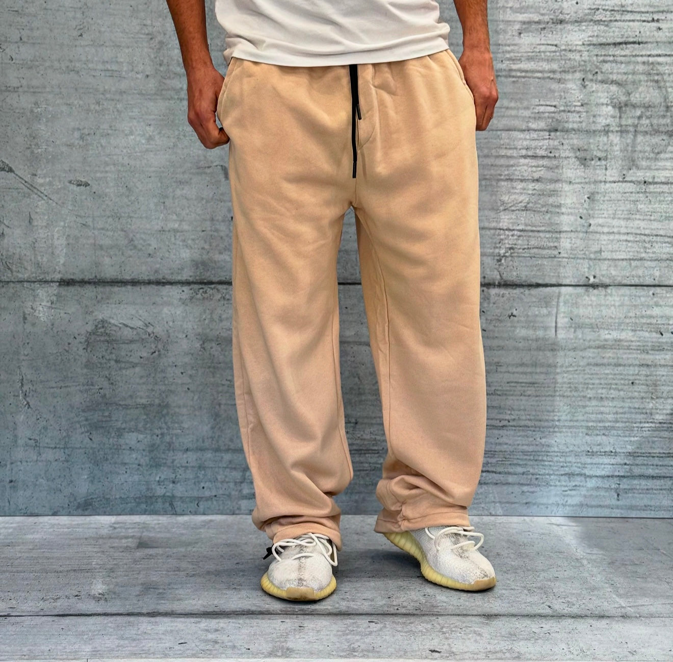 PANTALONE DI TUTA PALAZZO - LACCIO SOTTO - HAMEN - ART. VALENCIA - COL  SABBIA