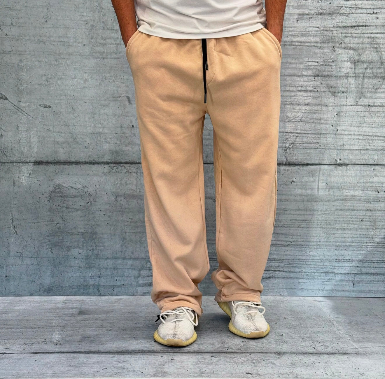 PANTALONE DI TUTA PALAZZO - LACCIO SOTTO - HAMEN - ART. VALENCIA - COL  SABBIA