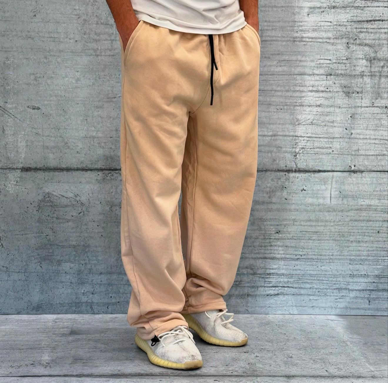 PANTALONE DI TUTA PALAZZO - LACCIO SOTTO - HAMEN - ART. VALENCIA - COL  SABBIA