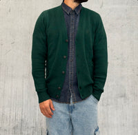 CARDIGAN V LAMBSWOOL - BERNA - *ART. 23303088 - COL. VERDE BOTTIGLIA
